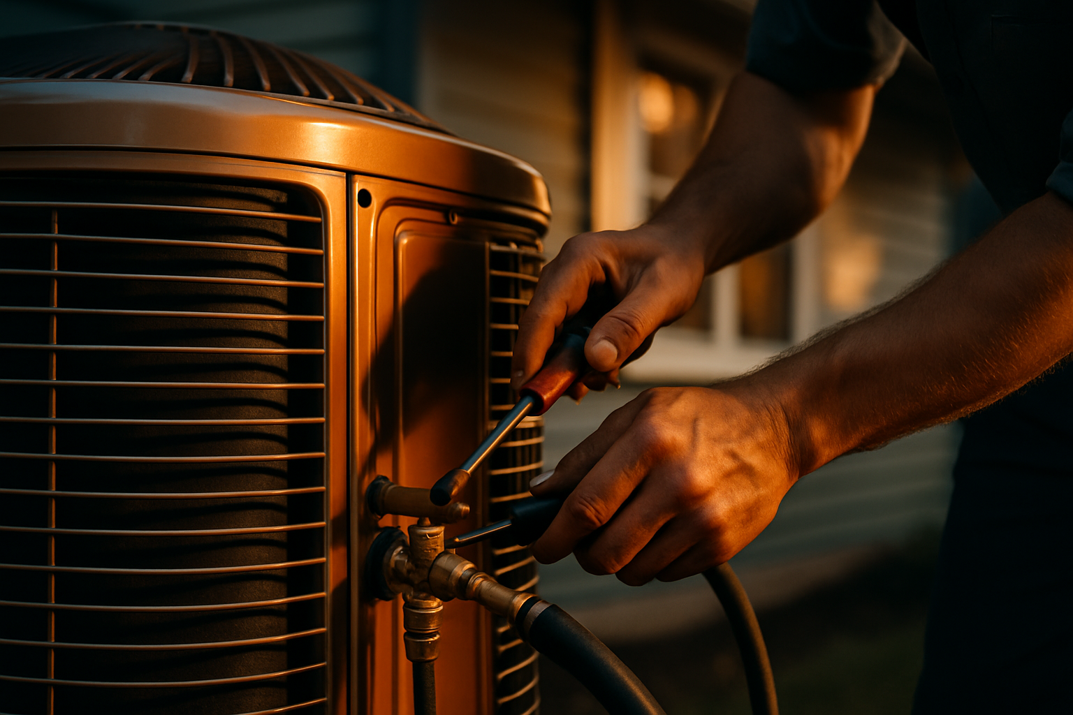 Ice Cold Direct technician servicing a home HVAC system